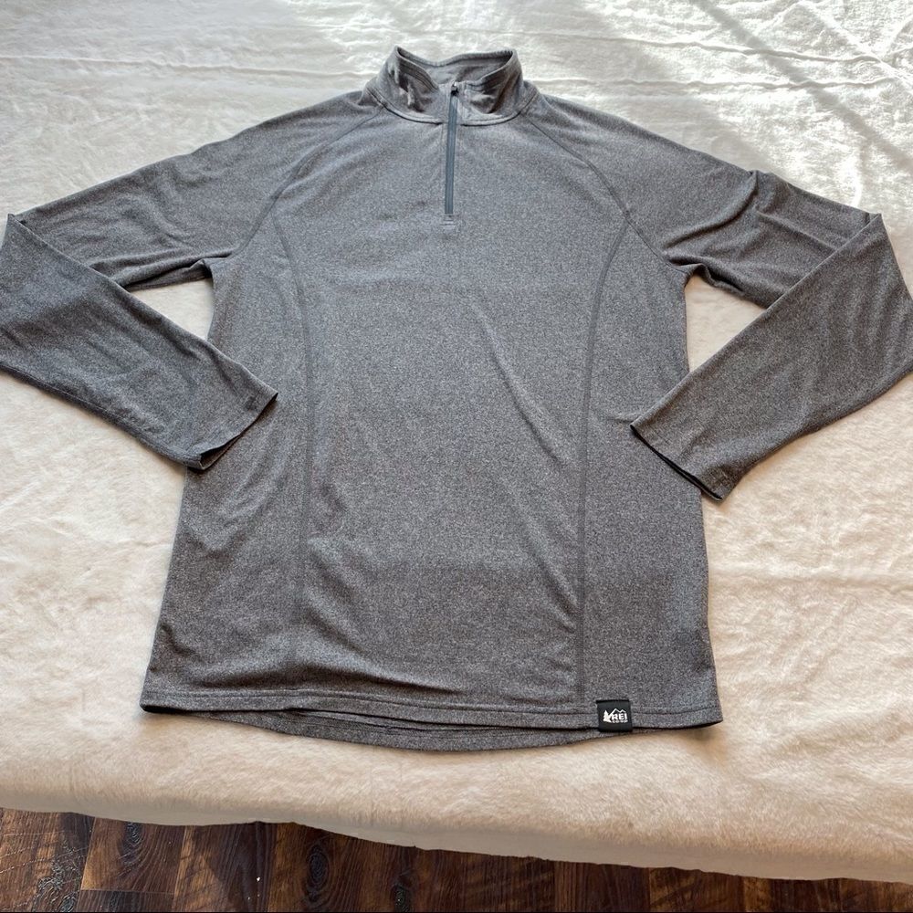 REI 1/4 Zip Gray Men’s Long Sleeve Size Small